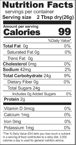 Nutrition label, Rainy Day Foods, Strawberry Gelatin.