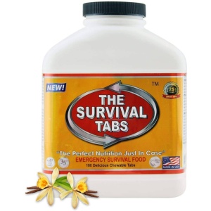 The Survival Tabs - Vanilla Tub - 180 Food Tablets - (SHIPS WITHIN 1-2 WEEKS) with vanilla and cinnamon.