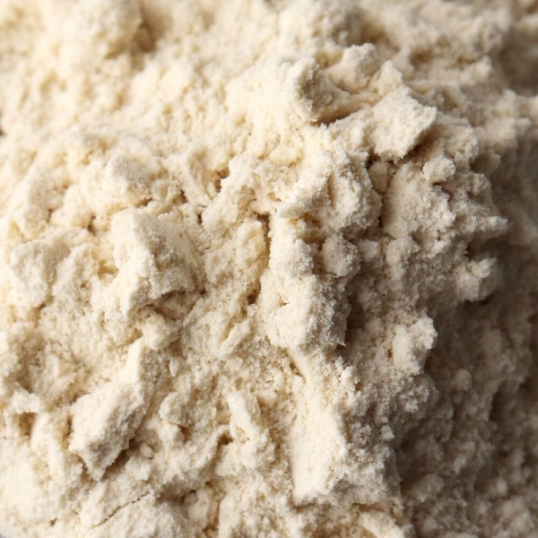A close up of a pile of flour, perfect for emergency food storage.