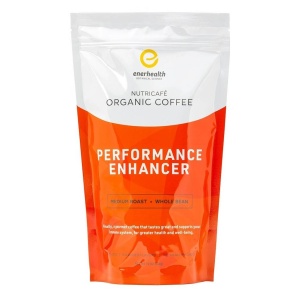 Organic performance coffee in a 12 oz bag.