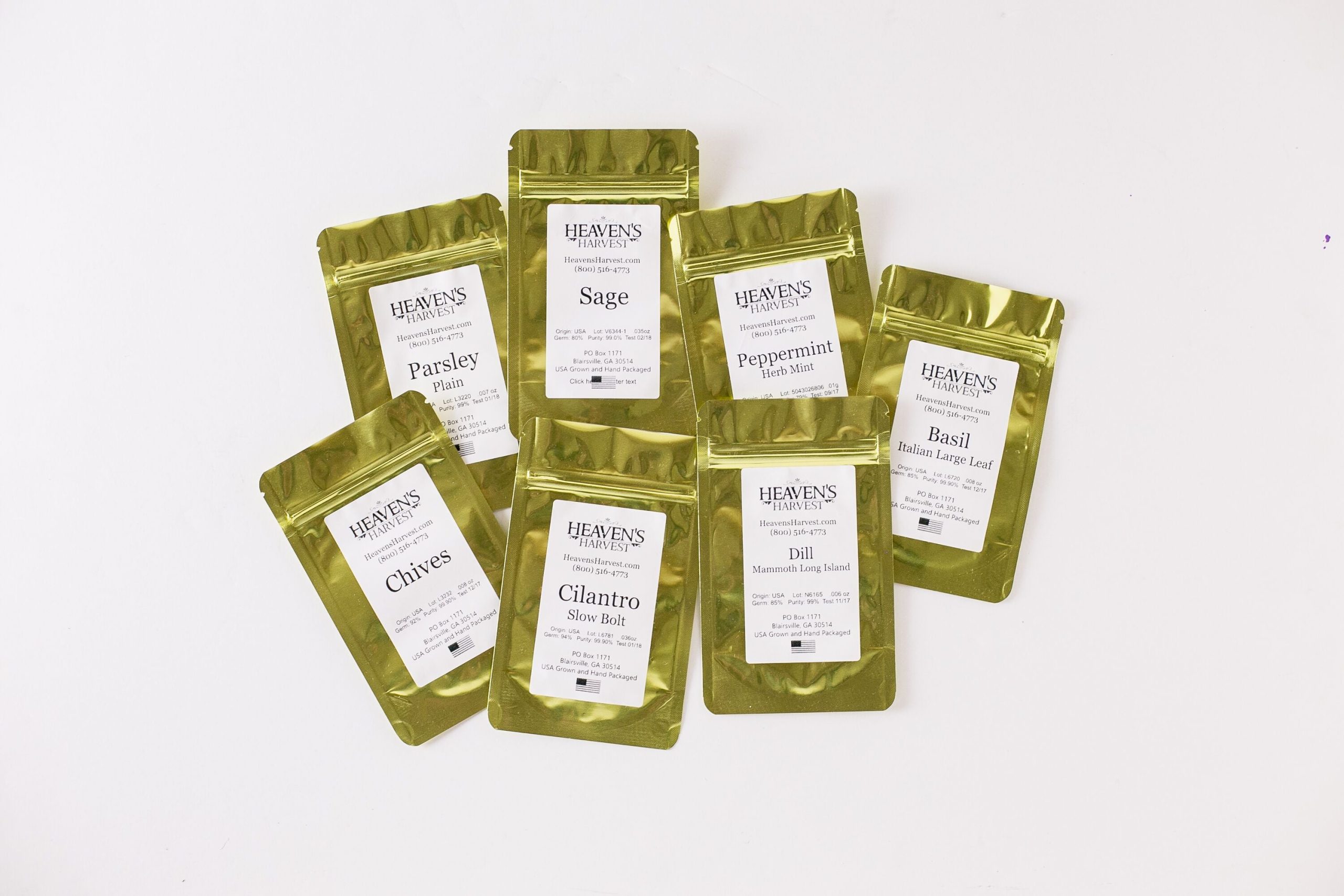 Seven varieties of heirloom herbs seed kit, shipped in 1-2 weeks.