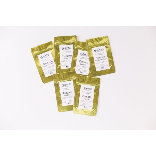 Five packets of tea on a white background.