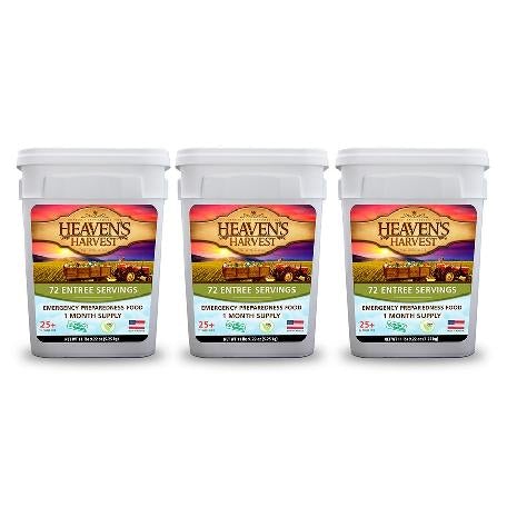 Three Heaven's Harvest pails of deaver's organic grass fed beef.