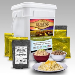 Heaven's gluten-free meal kit featuring chicken and beef protein booster pail.