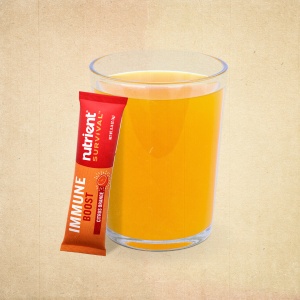 A glass of immune-boosting orange juice.