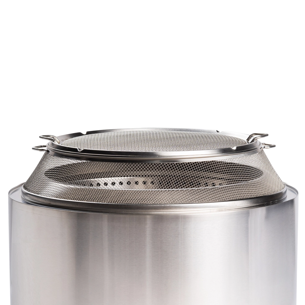 A stainless steel pot on a white background.