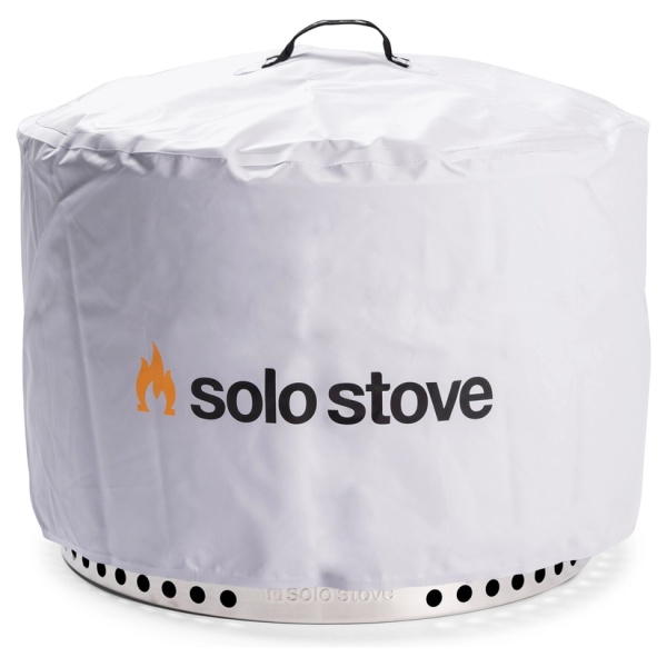 A white cover with the words Solo Stove on it.