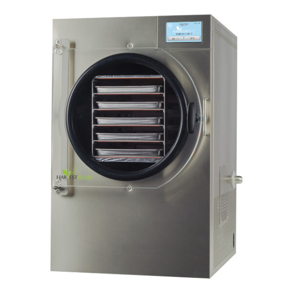A stainless steel dryer with a stainless steel door, suitable for emergency food storage.