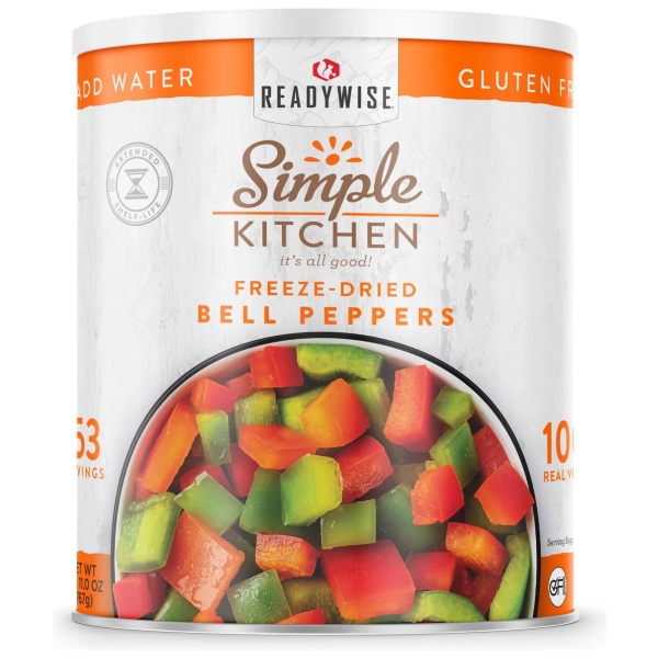 Freeze-dried kitchen bell peppers.