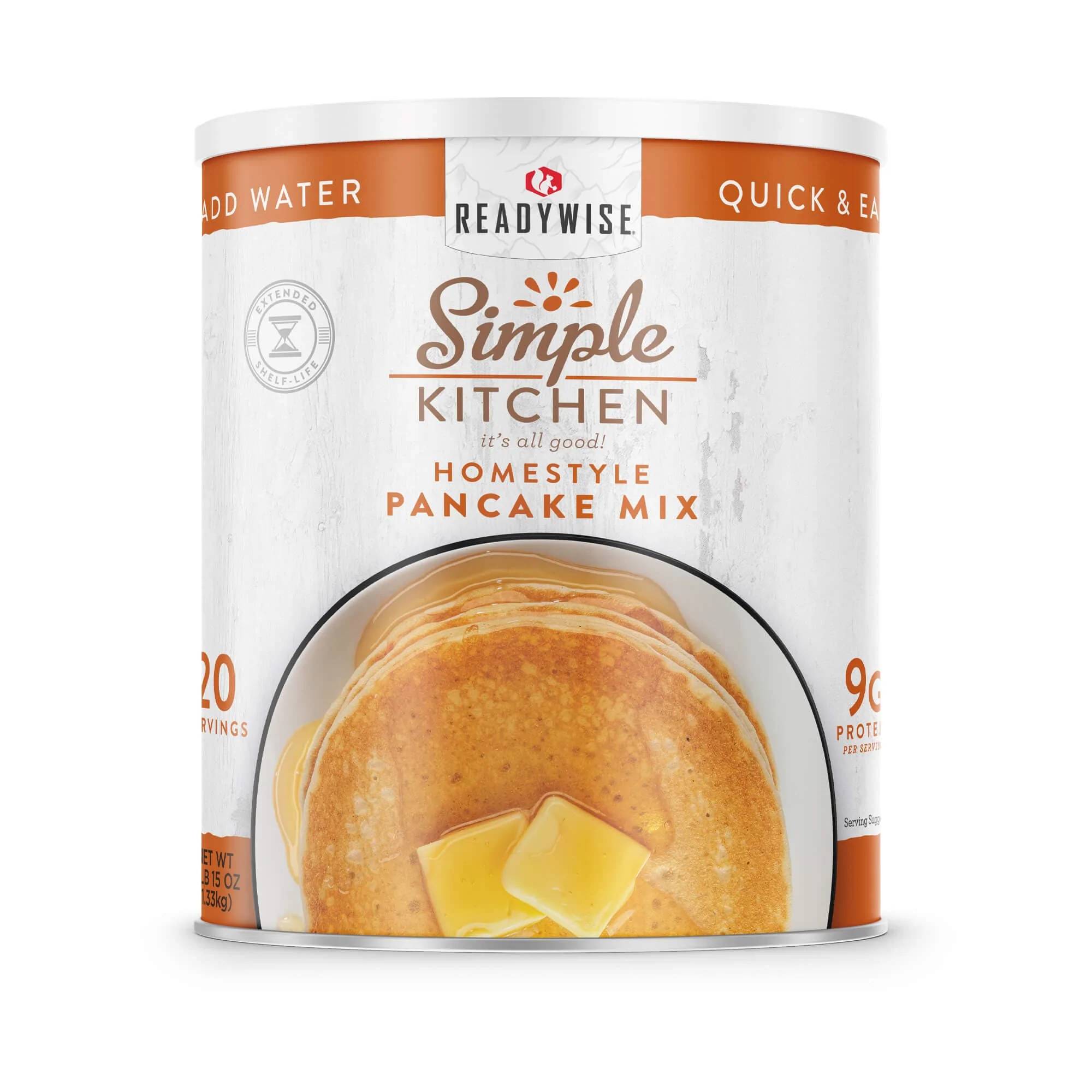 Simple kitchen pancake mix can.