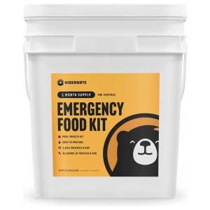 An emergency food kit featuring a bear design.