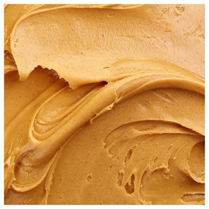 A close up of peanut butter powder.
