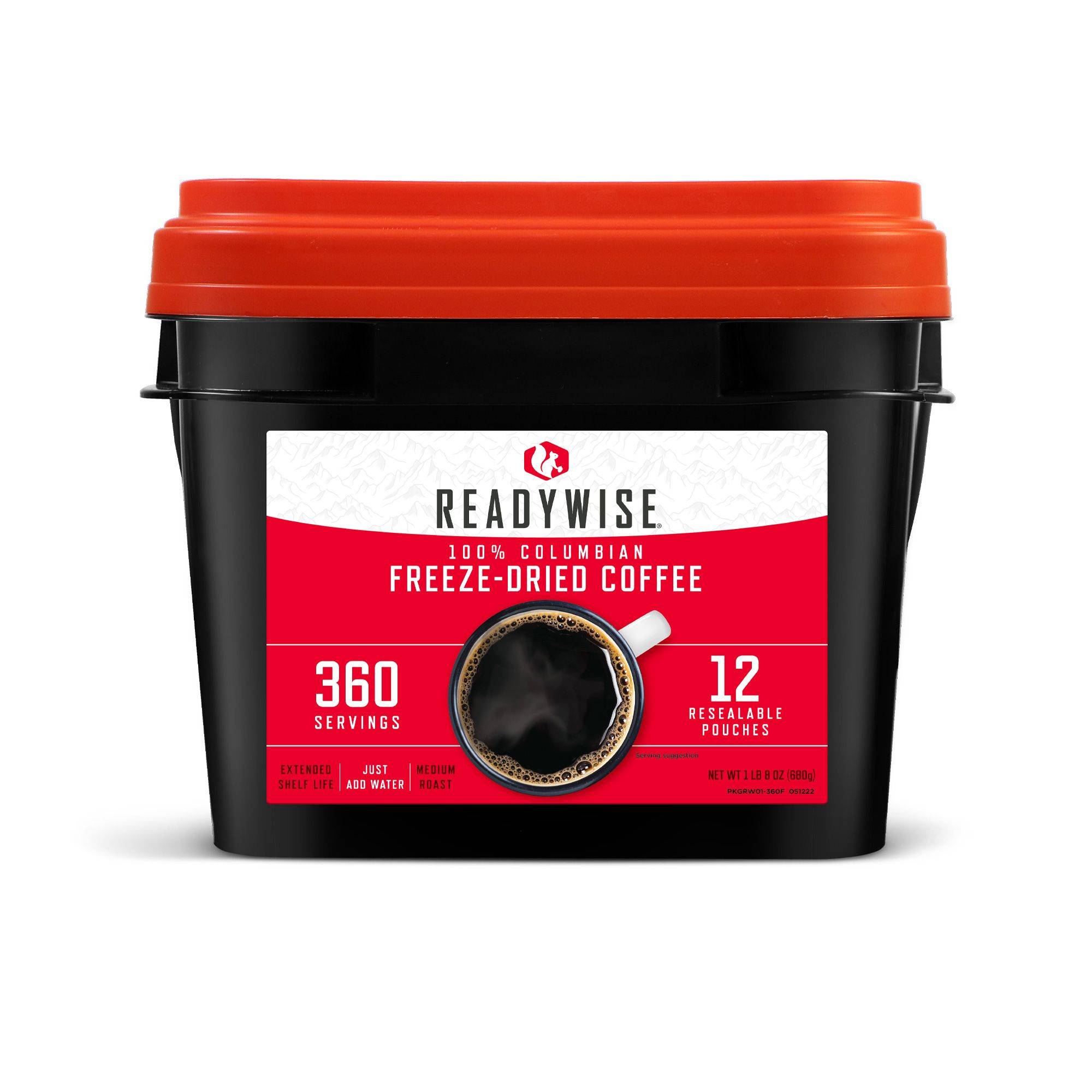 ReadyWise Freeze-Dried Coffee Pail - 360 Servings - Ships in 1-2 weeks.