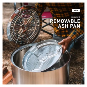 An ash pan with removable feature for the Solo Stove Stainless Steel Bonfire Essential Bundle 2.0 - Portable & "Smokeless" - (SHIPS IN 1-4 WEEKS).