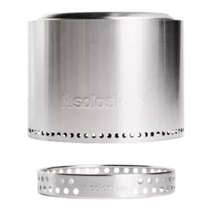 A stainless steel pot with holes on it that is portable and "smokeless".