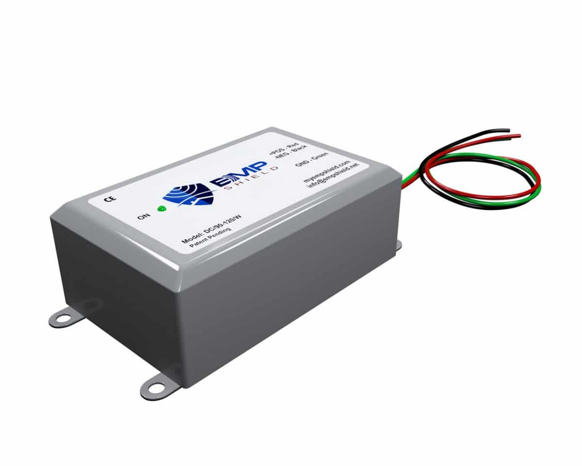 A power supply for DC 90-120 Volt systems with an optional EMP Shield and solar/wind compatibility.