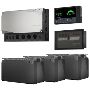 Power inverter system with battery and charger - EcoFlow 15kWh Power Kits.