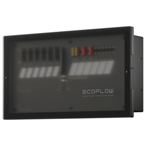 A black EcoFlow control panel with buttons.