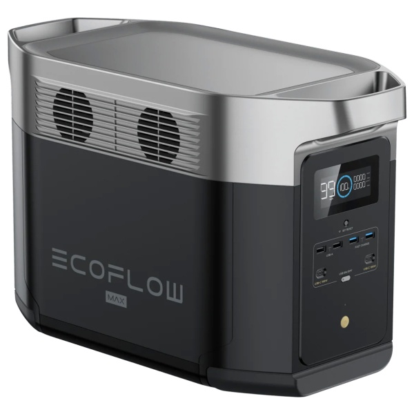 Ecolow e-cig with EcoFlow DELTA Max 1600 Portable Power Station for solar power generation.