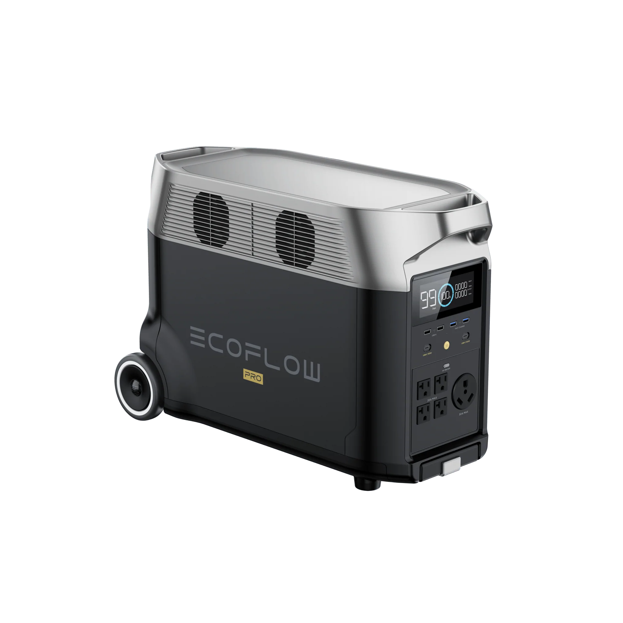 The EcoFlow DELTA Pro portable generator is displayed on a plain white background.