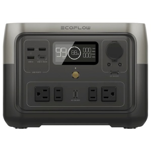 A portable power station with a built-in clock, the EcoFlow RIVER 2 Max.