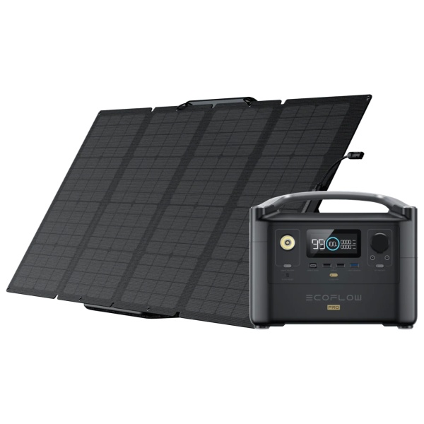 A portable solar panel with a battery and charger, including the EcoFlow RIVER Pro Solar Generator.