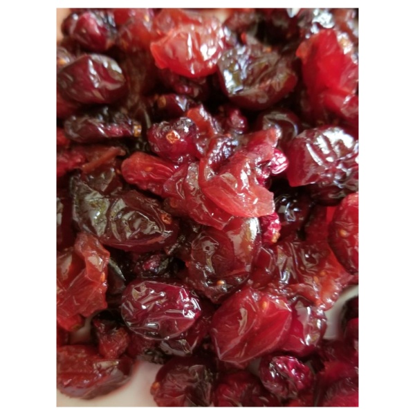 A plate with Rainy Day Foods Freeze-Dried Cranberries - whole 6 (Case of Six) #10 Cans - 108 Servings.