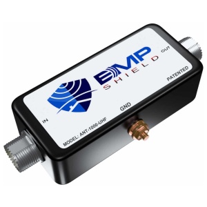 The EMP Shield Radio is a white box with the word bmp on it.