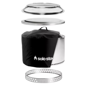 The Solo Stove Yukon is displayed on a black background.