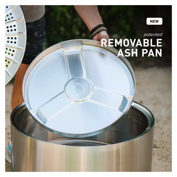 Portable, removable ash pan.