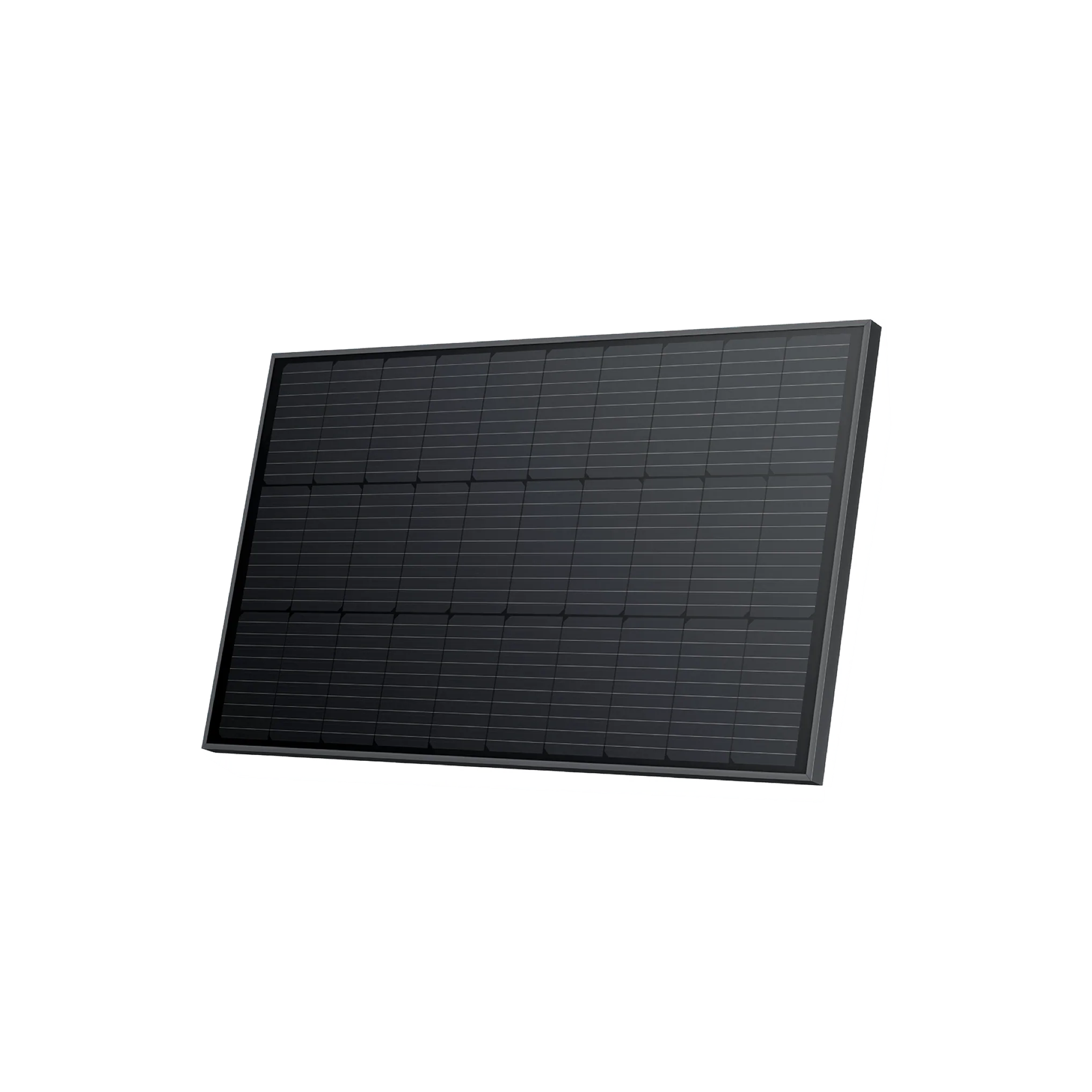 An EcoFlow 100W Rigid Solar Panel, black, on a white background.
