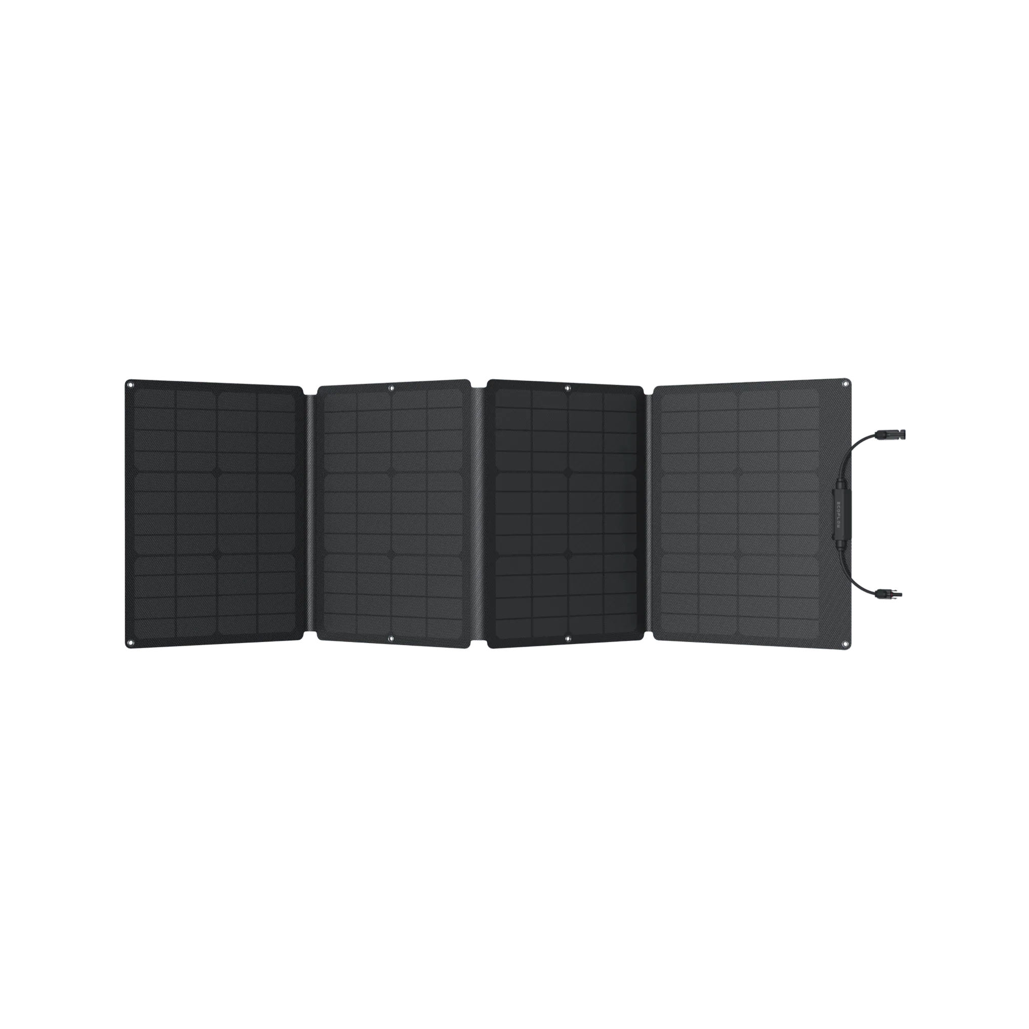 A black solar panel on a white background available for shipping in 1-2 weeks.