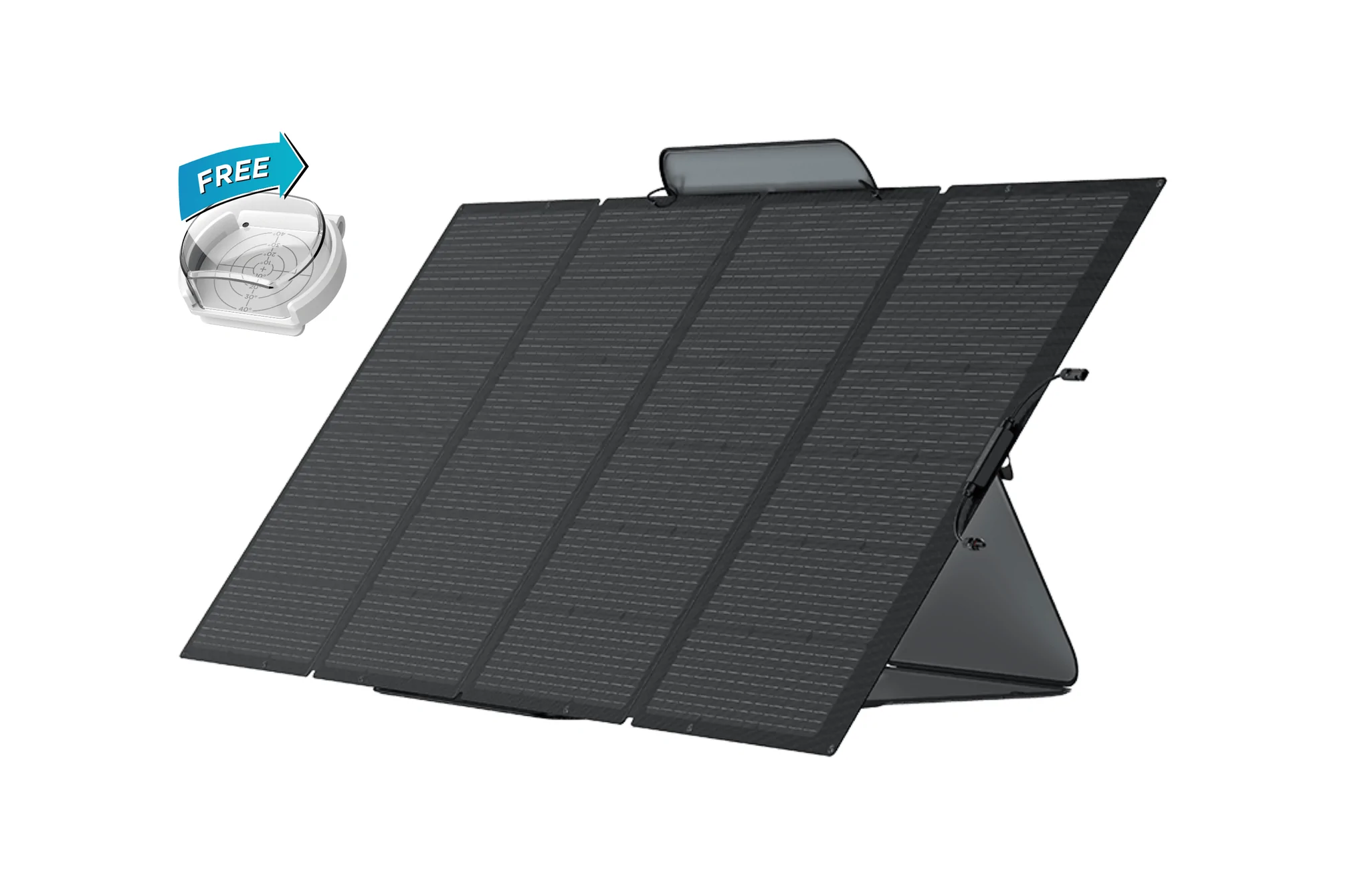 A Portable Solar Panel from EcoFlow, with 400W output, displayed on a white background.
