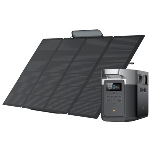A solar panel with a battery and charger.