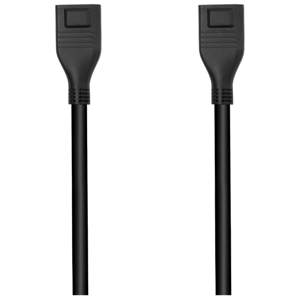 A pair of black ethernet cables on a white background for EcoFlow DELTA Max Extra Battery.