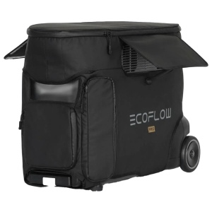 A black bag with wheels on it for the EcoFlow DELTA Pro.