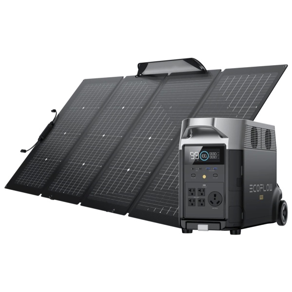 A portable solar power system with a battery and a portable solar panel.