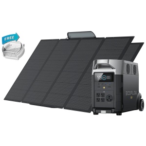 A portable solar power system with included solar panels.
