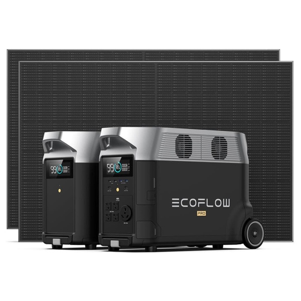 Ecoflo solar power system includes EcoFlow DELTA Pro Solar Generator and 2 (Two) 400W Rigid Solar Panels.