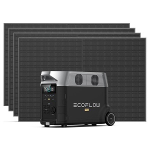 Ecolou solar power generator with solar panels: EcoFlow DELTA Pro Solar Generator + 4 (Four) 400W Rigid Solar Panels.