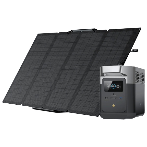 A solar generator with a portable solar panel.