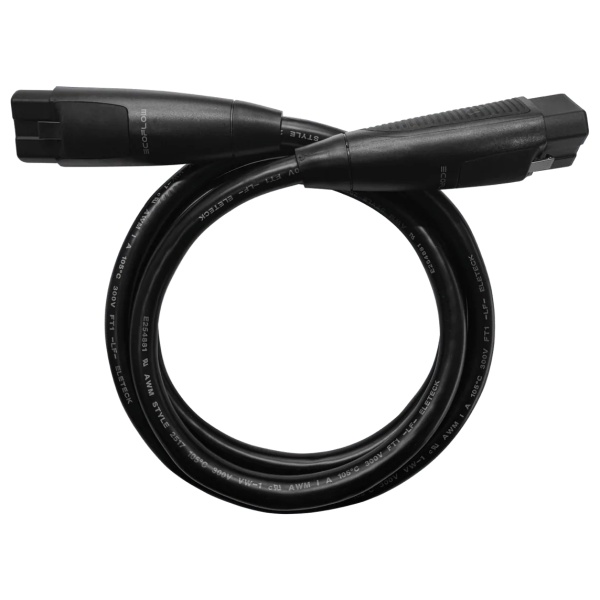 A black EcoFlow Infinity Cable on a white background.