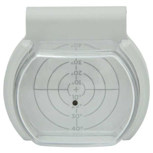 A white plastic target with a hole in it for accurate solar angle guide.
