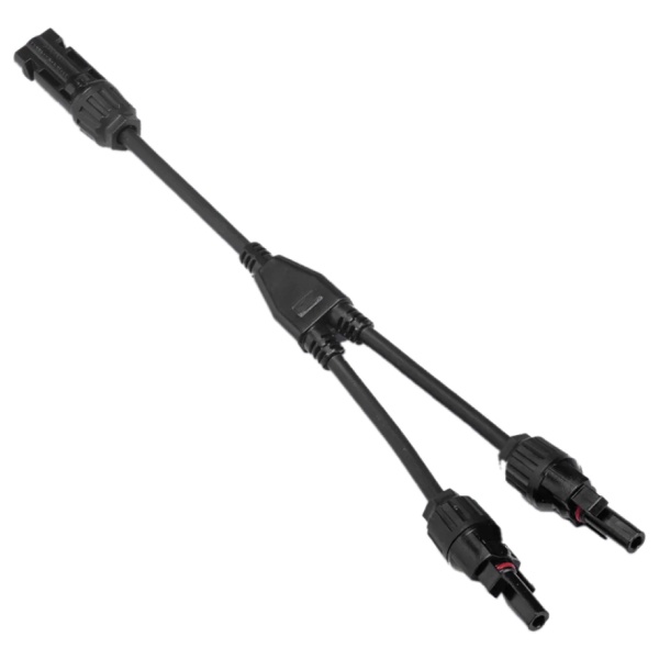 EcoFlow Solar Parallel Connection Cable in black on a white background.