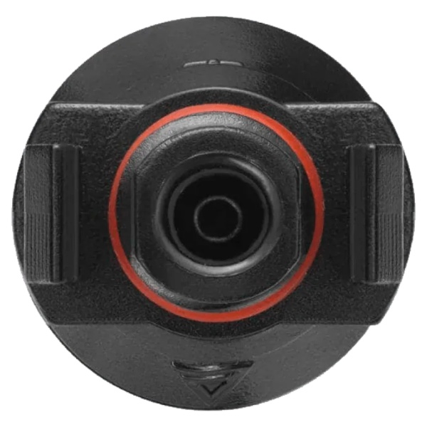 A black camera with a red lens on a white background, available for shipping in 1-2 weeks.