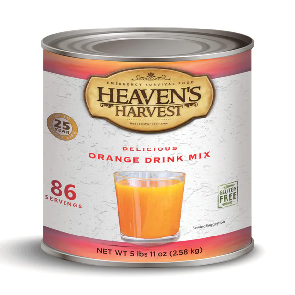 Heaven's Harvest orange drink mix available in a beverage bundle.