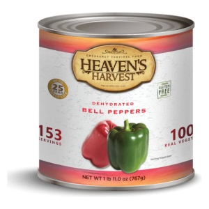 Heaven's Harvest #10 Can of Dehydrated Red and Green Bell Peppers - 153 Servings (SHIPS IN 1-2 WEEKS).