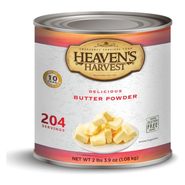 Heaven's harvest butter powder - freeze-dried, #10 can.