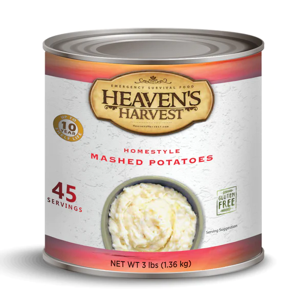 Freeze-dried mashed potatoes with 45 servings.