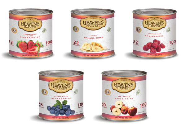 Fruit-infused dog food cans.